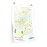 Nashville Tennessee City Street Map Poster-Allegiant Goods Co. Vintage Sports Apparel