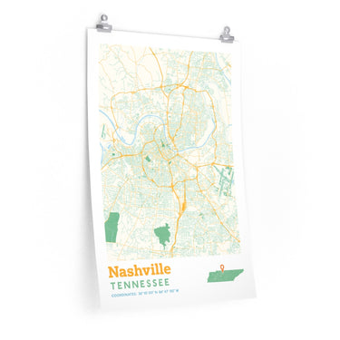 Nashville Tennessee City Street Map Poster-Allegiant Goods Co. Vintage Sports Apparel