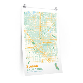 Fresno California City Street Map Poster-Allegiant Goods Co. Vintage Sports Apparel