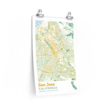 San Jose California City Street Map Poster-Allegiant Goods Co. Vintage Sports Apparel