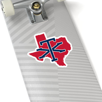 Texas Home State Sticker (Red & Navy Blue)-6x6"-Allegiant Goods Co. Vintage Sports Apparel
