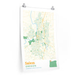 Salem Oregon City Street Map Poster-Allegiant Goods Co. Vintage Sports Apparel
