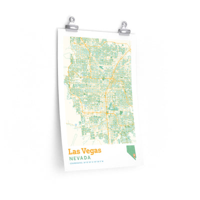Las Vegas Nevada City Street Map Poster-12″ × 18″-Allegiant Goods Co. Vintage Sports Apparel