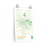 Tuscaloosa Alabama City Street Map Poster-Allegiant Goods Co. Vintage Sports Apparel