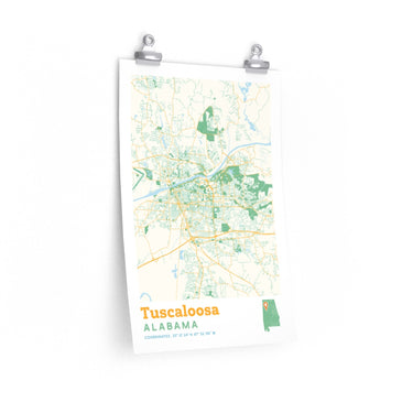 Tuscaloosa Alabama City Street Map Poster-Allegiant Goods Co. Vintage Sports Apparel