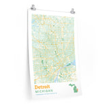 Detroit Michigan City Street Map Poster-Allegiant Goods Co. Vintage Sports Apparel