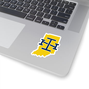 Indiana Home State Sticker (Yellow & Navy Blue)-Allegiant Goods Co. Vintage Sports Apparel