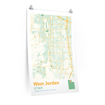 West Jordan Utah City Street Map Poster-Allegiant Goods Co. Vintage Sports Apparel