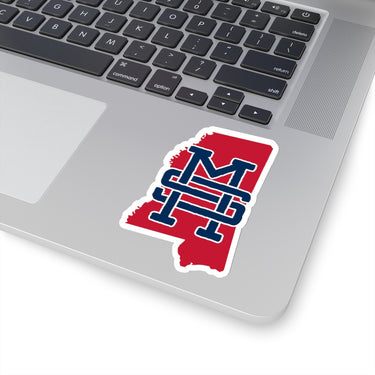 Mississippi Home State Sticker (Navy Blue & Red)-Allegiant Goods Co. Vintage Sports Apparel