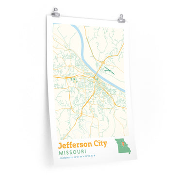 Jefferson City Missouri City Street Map Poster-Allegiant Goods Co. Vintage Sports Apparel