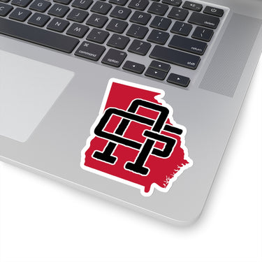 Georgia Home State Sticker (Red & Black)-Allegiant Goods Co. Vintage Sports Apparel
