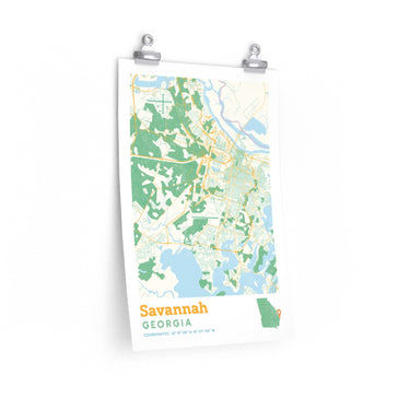 Savannah Georgia City Street Map Poster-Allegiant Goods Co. Vintage Sports Apparel