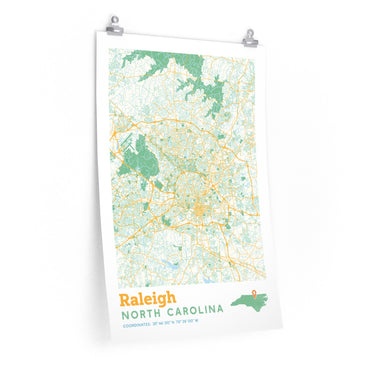 Raleigh North Carolina City Street Map Poster-Allegiant Goods Co. Vintage Sports Apparel