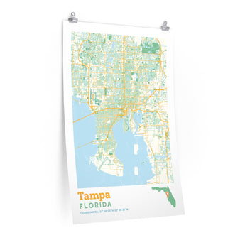 Tampa Florida City Street Map Poster-Allegiant Goods Co. Vintage Sports Apparel