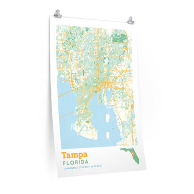 Tampa Florida City Street Map Poster-24″ × 36″-Allegiant Goods Co. Vintage Sports Apparel