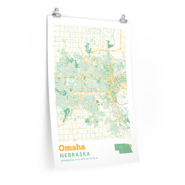 Omaha Nebraska City Street Map Poster-Allegiant Goods Co. Vintage Sports Apparel