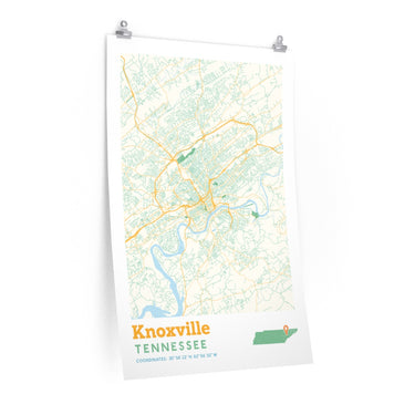 Knoxville Tennessee City Street Map Poster-Allegiant Goods Co. Vintage Sports Apparel