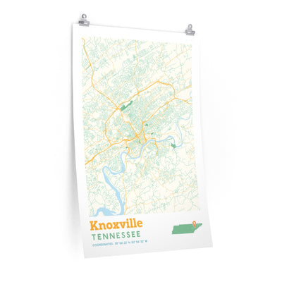 Knoxville Tennessee City Street Map Poster-24″ × 36″-Allegiant Goods Co. Vintage Sports Apparel
