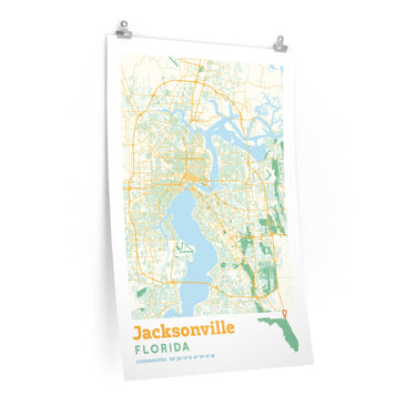 Jacksonville Florida City Street Map Poster-24″ × 36″-Allegiant Goods Co. Vintage Sports Apparel