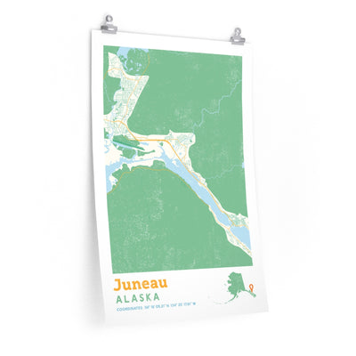 Juneau Alaska City Street Map Poster-20″ × 30″-Allegiant Goods Co. Vintage Sports Apparel