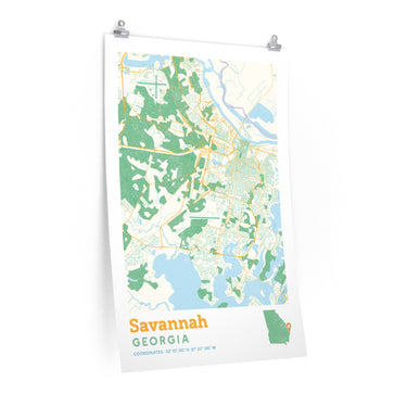 Savannah Georgia City Street Map Poster-Allegiant Goods Co. Vintage Sports Apparel