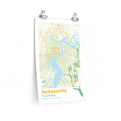 Jacksonville Florida City Street Map Poster-12″ × 18″-Allegiant Goods Co. Vintage Sports Apparel