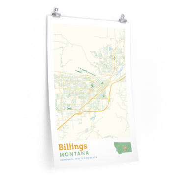 Billings Montana Street Map Poster-Allegiant Goods Co. Vintage Sports Apparel
