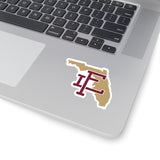 Florida Home State Sticker (Garnet & Gold)-3x3"-Allegiant Goods Co. Vintage Sports Apparel