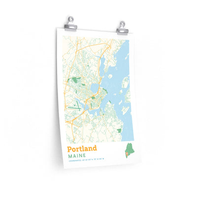 Portland Maine Street Map Poster-12″ × 18″-Allegiant Goods Co. Vintage Sports Apparel