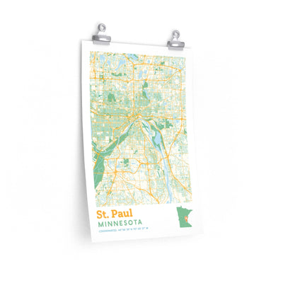 St. Paul Minnesota City Street Map Poster-12″ × 18″-Allegiant Goods Co. Vintage Sports Apparel