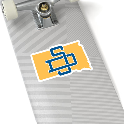 South Dakota Home State Sticker (Blue & Yellow)-6x6"-Allegiant Goods Co. Vintage Sports Apparel