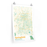 Springfield Missouri City Street Map Poster-Allegiant Goods Co. Vintage Sports Apparel