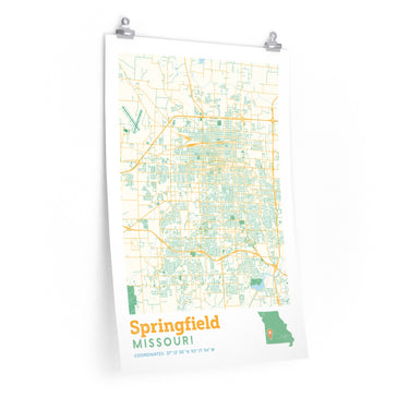 Springfield Missouri City Street Map Poster-Allegiant Goods Co. Vintage Sports Apparel
