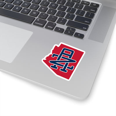 Arizona Home State Sticker (Red & Navy Blue)-3x3"-Allegiant Goods Co. Vintage Sports Apparel