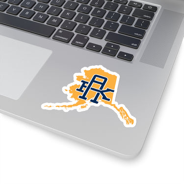 Alaska Home State Sticker (Navy Blue & Yellow)-Allegiant Goods Co. Vintage Sports Apparel