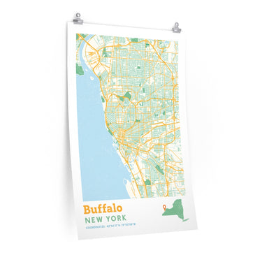 Buffalo New York City Street Map Poster-Allegiant Goods Co. Vintage Sports Apparel