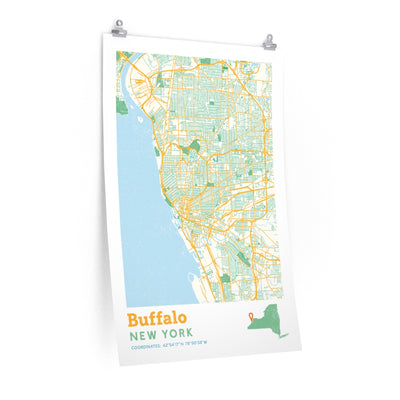 Buffalo New York City Street Map Poster-24″ × 36″-Allegiant Goods Co. Vintage Sports Apparel