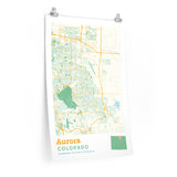Aurora Colorado City Street Map Poster-Allegiant Goods Co. Vintage Sports Apparel