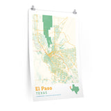 El Paso Texas City Street Map Poster-Allegiant Goods Co. Vintage Sports Apparel