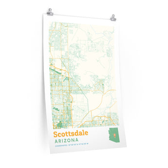 Scottsdale Arizona City Street Map Poster-Allegiant Goods Co. Vintage Sports Apparel