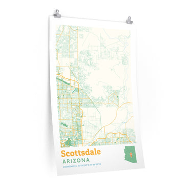 Scottsdale Arizona City Street Map Poster-Allegiant Goods Co. Vintage Sports Apparel