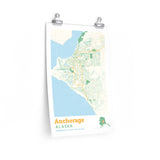 Anchorage Alaska City Street Map Poster-Allegiant Goods Co. Vintage Sports Apparel