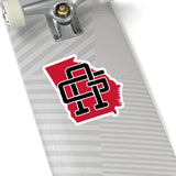 Georgia Home State Sticker (Red & Black)-Allegiant Goods Co. Vintage Sports Apparel