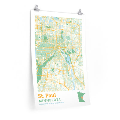 St. Paul Minnesota City Street Map Poster-20″ × 30″-Allegiant Goods Co. Vintage Sports Apparel
