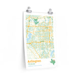 Arlington Texas City Street Map Poster-Allegiant Goods Co. Vintage Sports Apparel