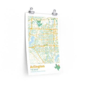 Arlington Texas City Street Map Poster-Allegiant Goods Co. Vintage Sports Apparel