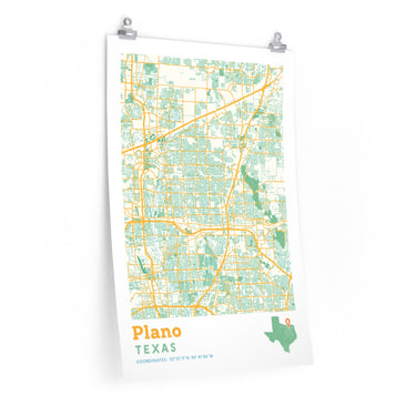 Plano Texas City Street Map Poster-Allegiant Goods Co. Vintage Sports Apparel