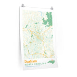 Durham North Carolina City Street Map Poster-Allegiant Goods Co. Vintage Sports Apparel