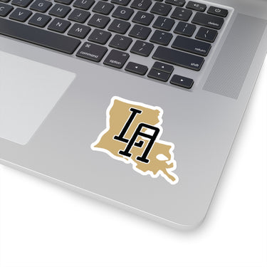 Louisiana Home State Sticker (Black & Vegas Gold)-Allegiant Goods Co. Vintage Sports Apparel
