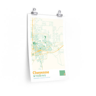 Cheyenne Wyoming City Street Map Poster-Allegiant Goods Co. Vintage Sports Apparel